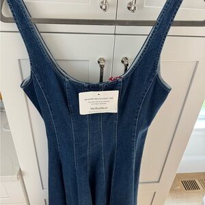 STAUD Denim Mini Wells Dress